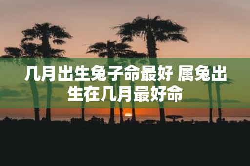 几月出生兔子命最好 属兔出生在几月最好命