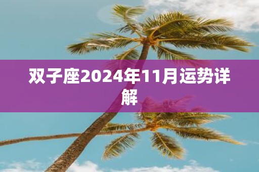 双子座2025年11月运势详解