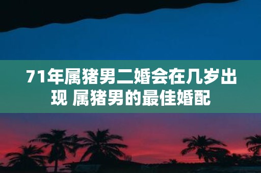 71年属猪男二婚会在几岁出现 属猪男的最佳婚配