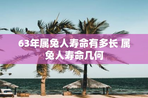 63年属兔人寿命有多长 属兔人寿命几何