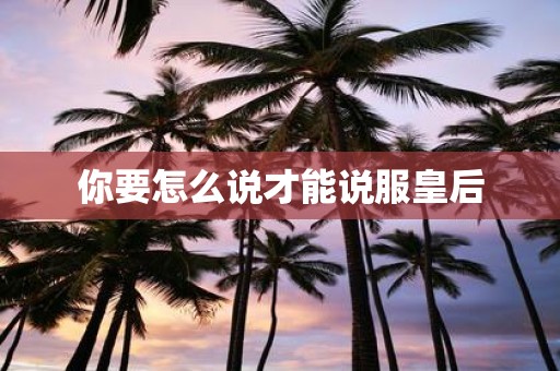 你要怎么说才能说服皇后