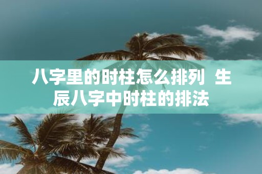 八字里的时柱怎么排列 生辰八字中时柱的排法