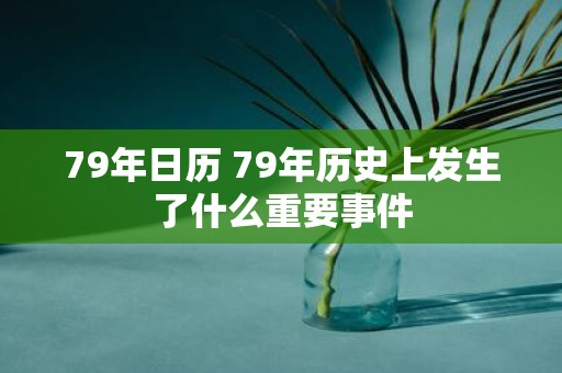 79年日历 79年历史上发生了什么重要事件