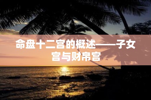 命盘十二宫的概述——子女宫与财帛宫