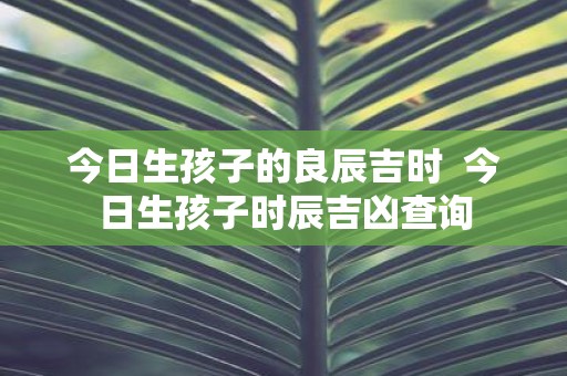 今日生孩子的良辰吉时 今日生孩子时辰吉凶查询