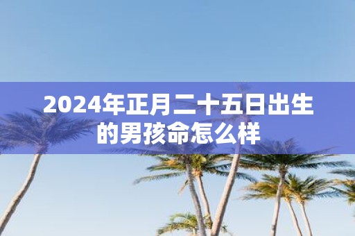 2025年正月二十五日出生的男孩命怎么样
