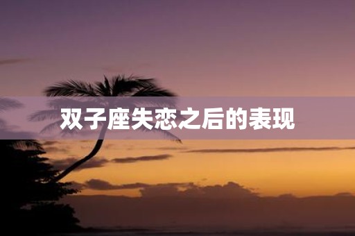 双子座失恋之后的表现