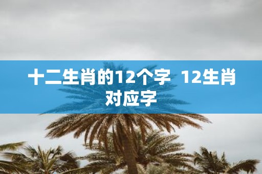 十二生肖的12个字 12生肖对应字