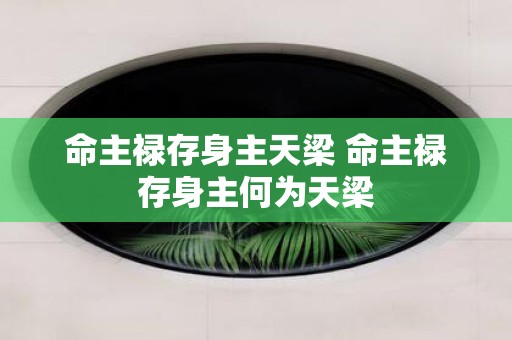 命主禄存身主天梁 命主禄存身主何为天梁
