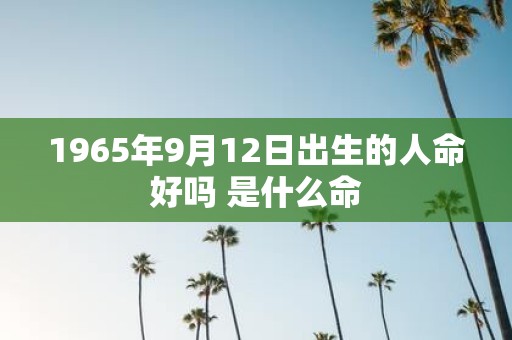 1965年9月12日出生的人命好吗 是什么命