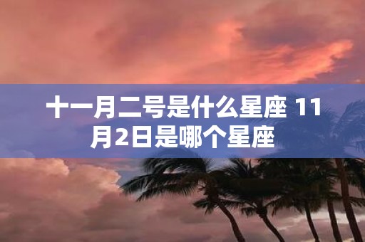 十一月二号是什么星座 11月2日是哪个星座