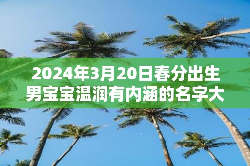 2025年3月20日春分出生男宝宝温润有内涵的名字大全集