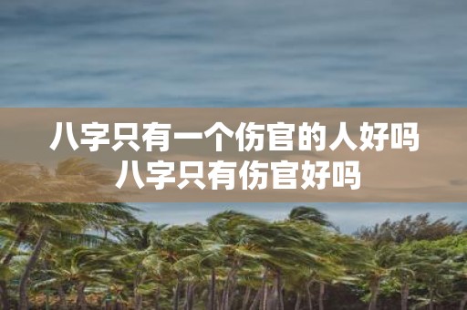 八字只有一个伤官的人好吗 八字只有伤官好吗