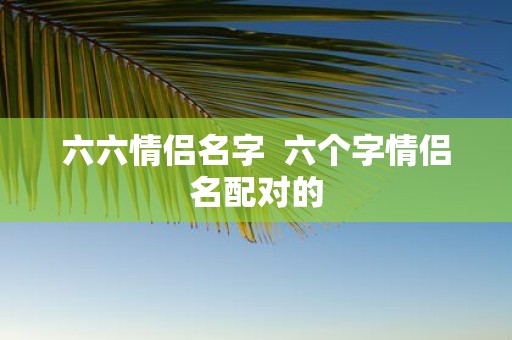 六六情侣名字 六个字情侣名配对的