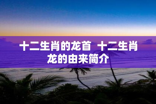 十二生肖的龙首 十二生肖龙的由来简介