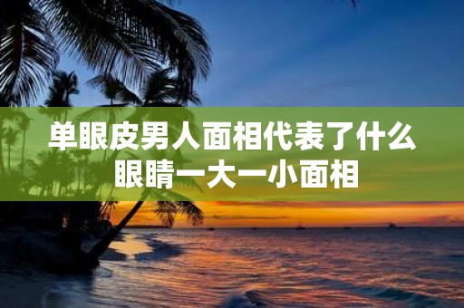 单眼皮男人面相代表了什么 眼睛一大一小面相