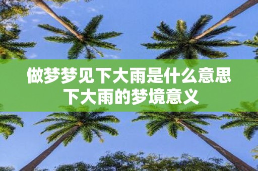 做梦梦见下大雨是什么意思 下大雨的梦境意义