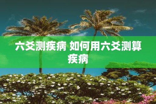 六爻测疾病 如何用六爻测算疾病