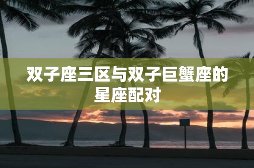 双子座三区与双子巨蟹座的星座配对