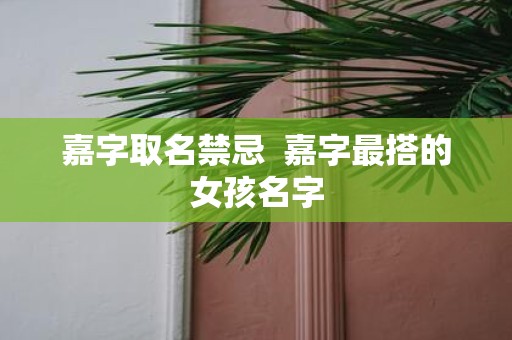 嘉字取名禁忌 嘉字最搭的女孩名字