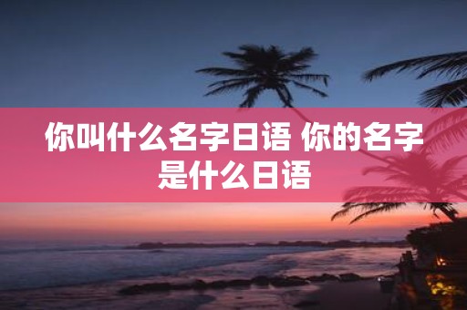 你叫什么名字日语 你的名字是什么日语