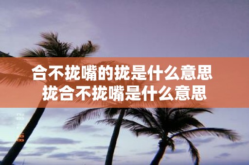 合不拢嘴的拢是什么意思 拢合不拢嘴是什么意思