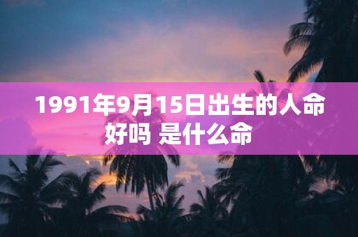 1991年9月15日出生的人命好吗 是什么命