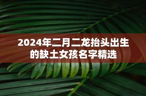 2025年二月二龙抬头出生的缺土女孩名字精选