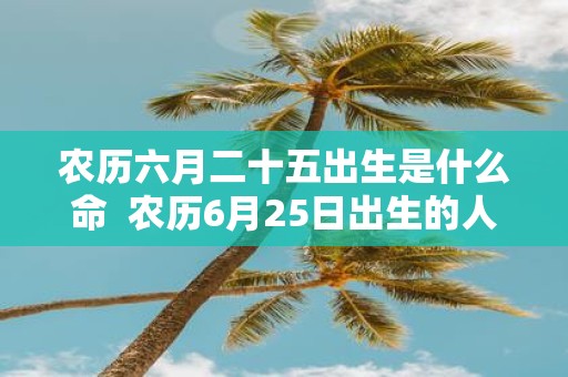 农历六月二十五出生是什么命 农历6月25日出生的人命运