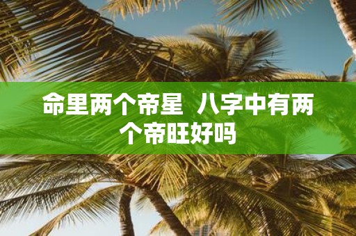 命里两个帝星 八字中有两个帝旺好吗