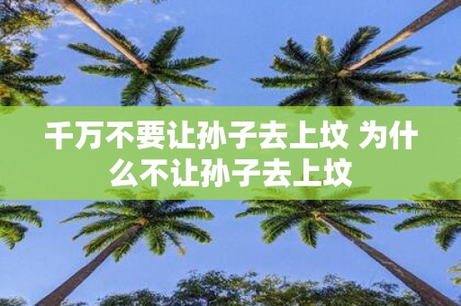 千万不要让孙子去上坟 为什么不让孙子去上坟