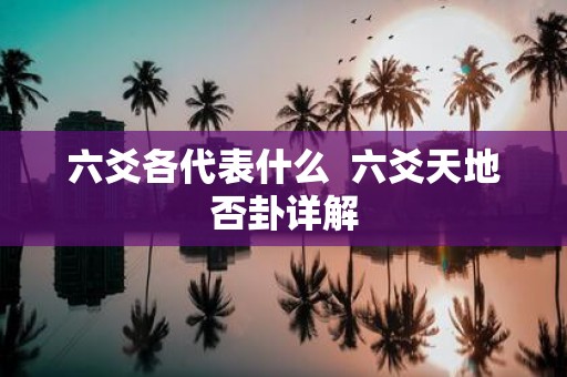 六爻各代表什么 六爻天地否卦详解