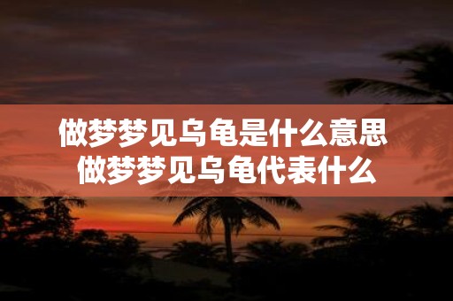 做梦梦见乌龟是什么意思 做梦梦见乌龟代表什么