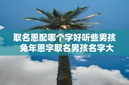 取名恩配哪个字好听些男孩 蛇年恩字取名男孩名字大全