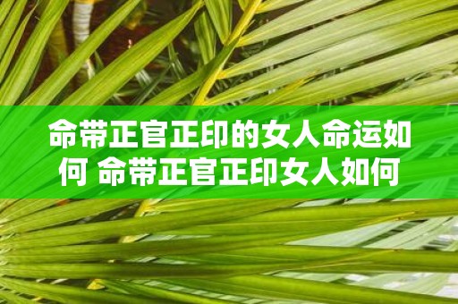 命带正官正印的女人命运如何 命带正官正印女人如何命运