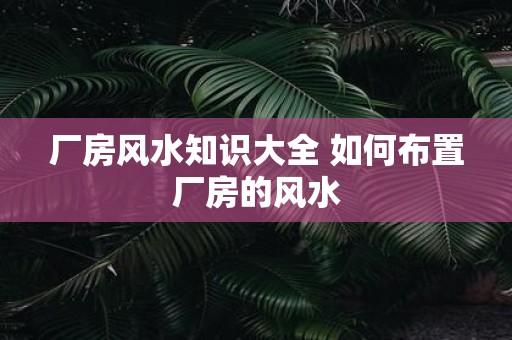 厂房风水知识大全 如何布置厂房的风水