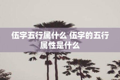 伍字五行属什么 伍字的五行属性是什么