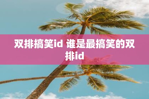 双排搞笑id 谁是最搞笑的双排id