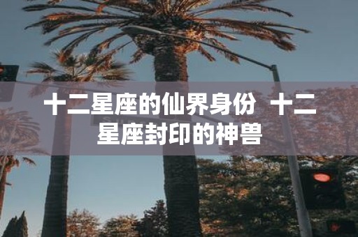十二星座的仙界身份 十二星座封印的神兽