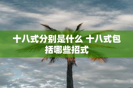 十八式分别是什么 十八式包括哪些招式