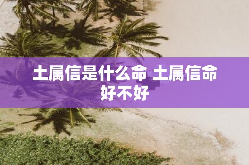 土属信是什么命 土属信命好不好