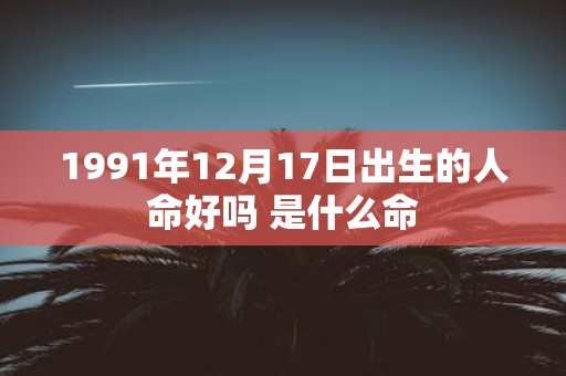 1991年12月17日出生的人命好吗 是什么命