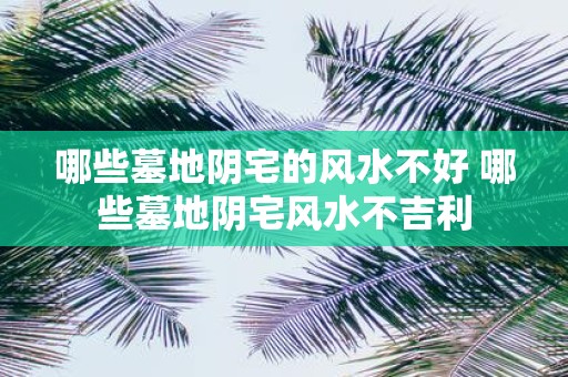 哪些墓地阴宅的风水不好 哪些墓地阴宅风水不吉利