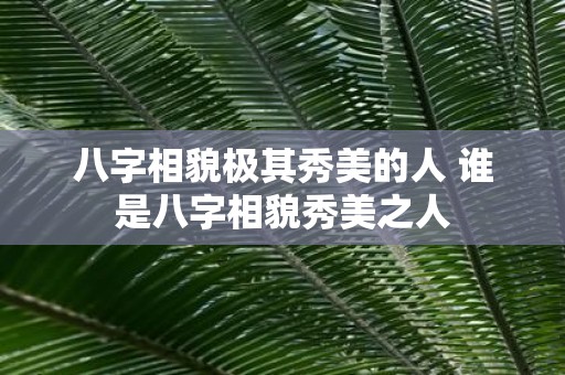 八字相貌极其秀美的人 谁是八字相貌秀美之人