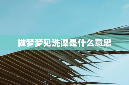做梦梦见洗澡是什么意思