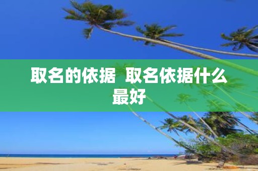 取名的依据 取名依据什么最好