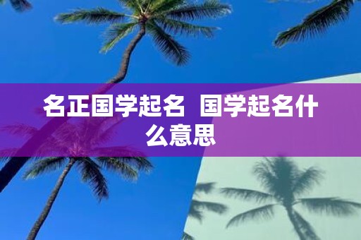 名正国学起名 国学起名什么意思