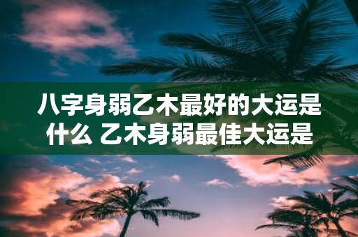 八字身弱乙木最好的大运是什么 乙木身弱最佳大运是什么
