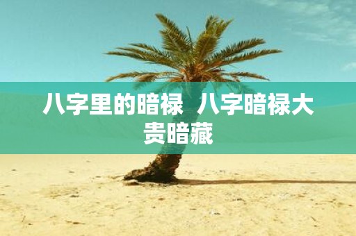八字里的暗禄 八字暗禄大贵暗藏