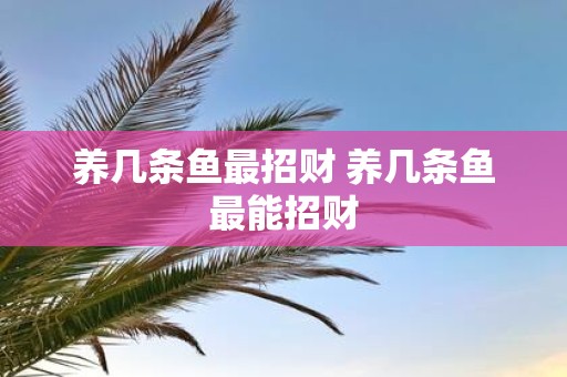 养几条鱼最招财 养几条鱼最能招财